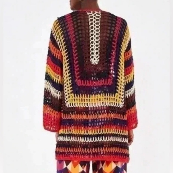 Anthropologie Farm Rio Mulitcolor Open Knit Cardigan - Picture 3 of 9